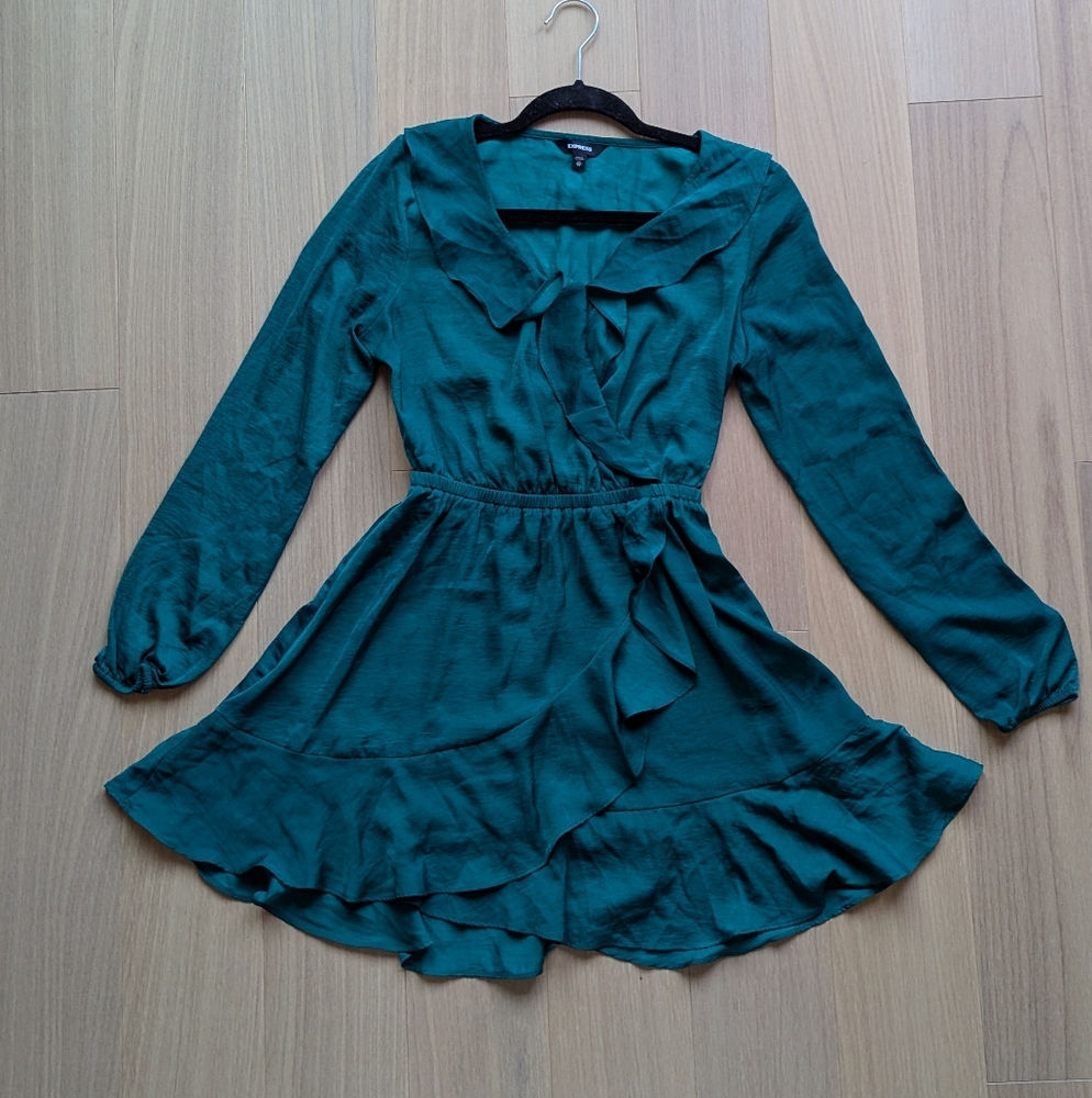 Express Teal Long Sleeve Dress